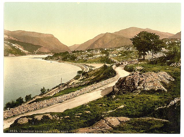 From Carnarvon road Snowdon Vintage A4 Photo Print