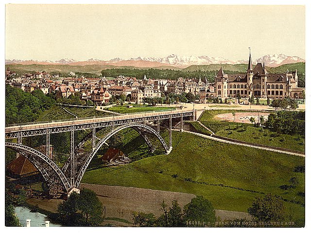 From Hotel Bellevue Berne Vintage A4 Photo Print