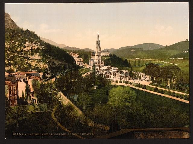 From Notre Dame de Lourdes Lourdes Pyrenees Vintage A4 Photo Print