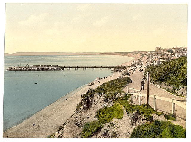 From the East Cliff Bournemouth Vintage A4 Photo Print