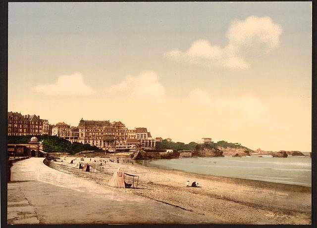 From the beach Biarritz Pyrenees Vintage A4 Photo Print