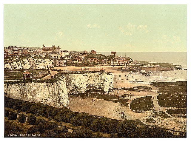 From the cliffs Broadstairs Vintage A4 Photo Print