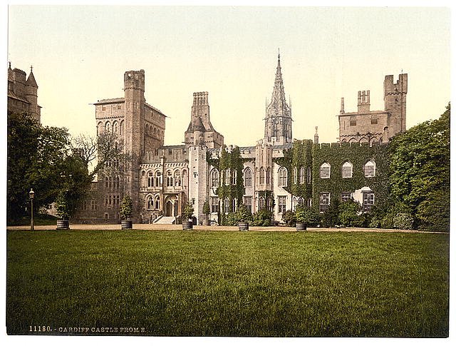 From the east Cardiff Castle Vintage A4 Photo Print