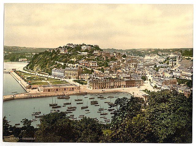From the hill Torquay Vintage A4 Photo Print