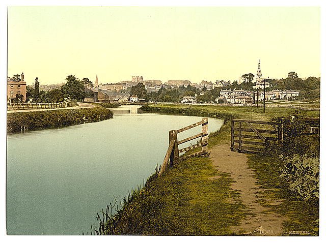 From the river Exeter Vintage A4 Photo Print