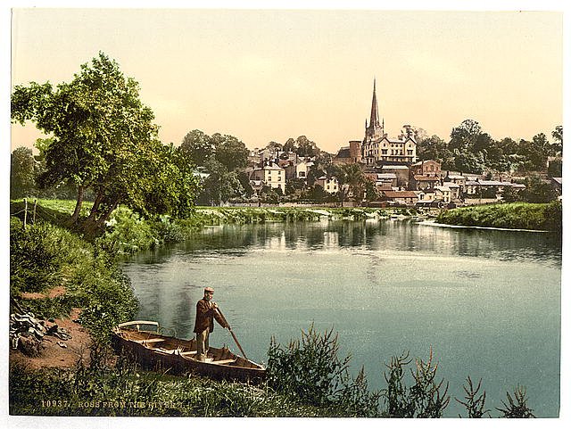 From the river I Ross on Wye Vintage A4 Photo Print