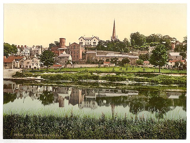 From the river II Ross on Wye Vintage A4 Photo Print
