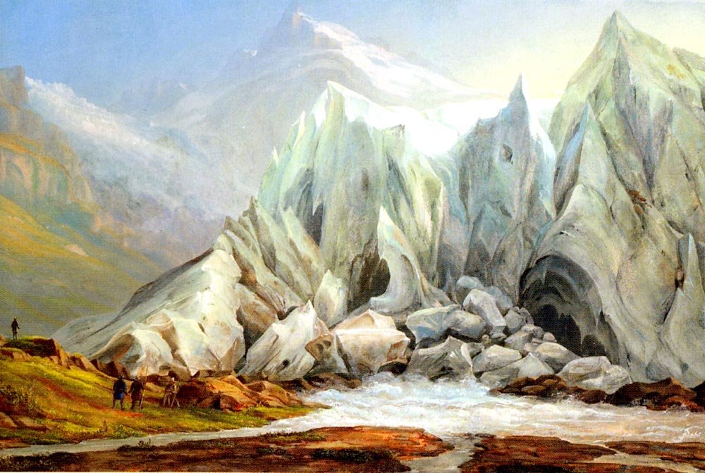 Fruhes Schweizer Schule Gletscher Landschaft Art A4 Photo Print