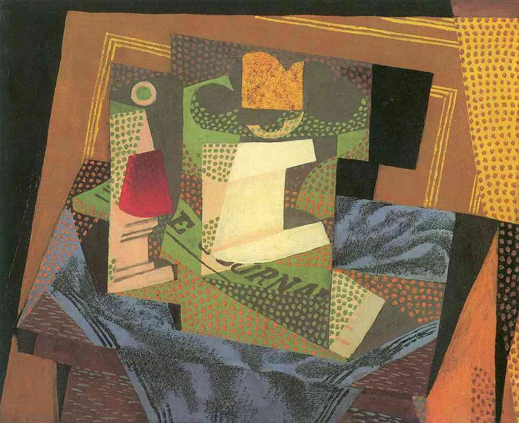 Fruit Bowl On A Table Cloth Juan Gris Abstract Art A4 Photo Print
