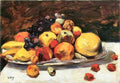 Fruit still life on a white blanket by Lesser Ury Impressionism European A4 Photo Print