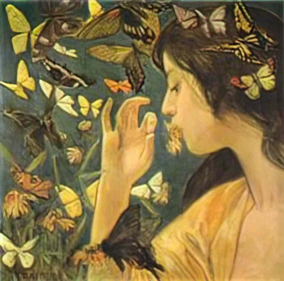 Fujishima Takeji butterflies by fujishima takeji Art A4 Photo Print