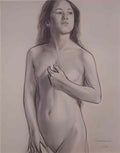 Fujishima Takeji nude charcoal by fujishima takeji mie prefectural ar Art A4 Photo Print