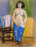 Fujishima Takeji nude with blue clothing by fujishima takeji kagoshim Art A4 Photo Print