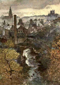 Fulleylove John 1845 1908 Edinburgh 1904 The water of Leith from Dean Bridge A4 Photo Print