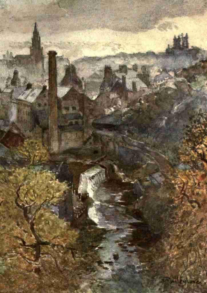 Fulleylove John 1845 1908 Edinburgh 1904 The water of Leith from Dean Bridge A4 Photo Print