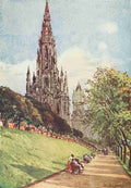 Fulleylove John 1845 1908 Sir Walter Scott 1913 The Scott monument Edinburgh A4 Photo Print