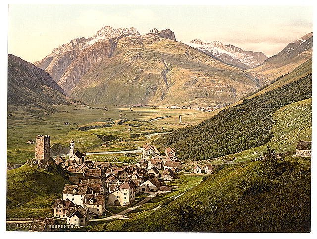 Furka Pass Hospenthal Bernese Oberland Vintage A4 Photo Print