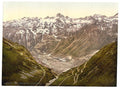Furka Pass general view Bernese Oberland Vintage A4 Photo Print