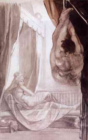 Fuseli John Henry Brunhilde Observing Gunther Whom She Has Tied To The Ceiling A4 Photo Print
