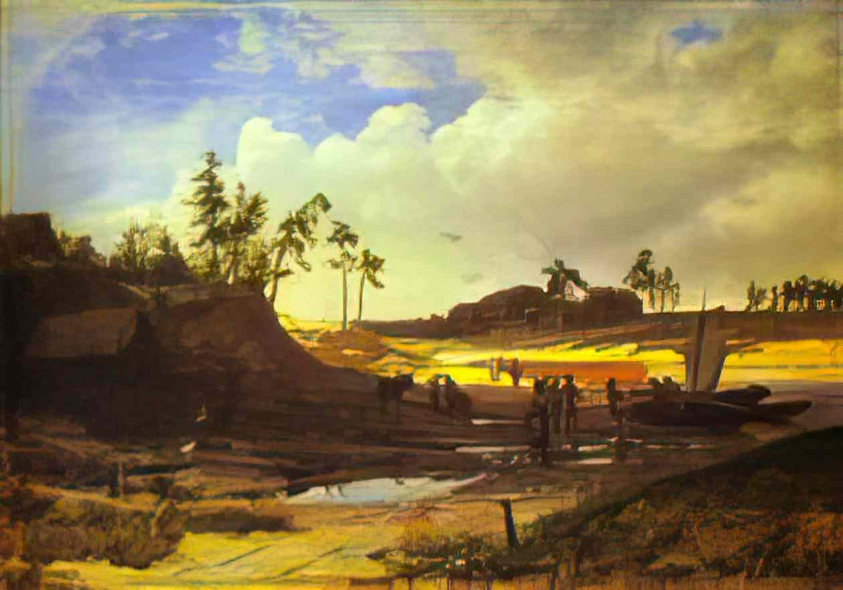 Fyodor Vasilyev peasants with a boat on a sandy beach Art A4 Photo Print