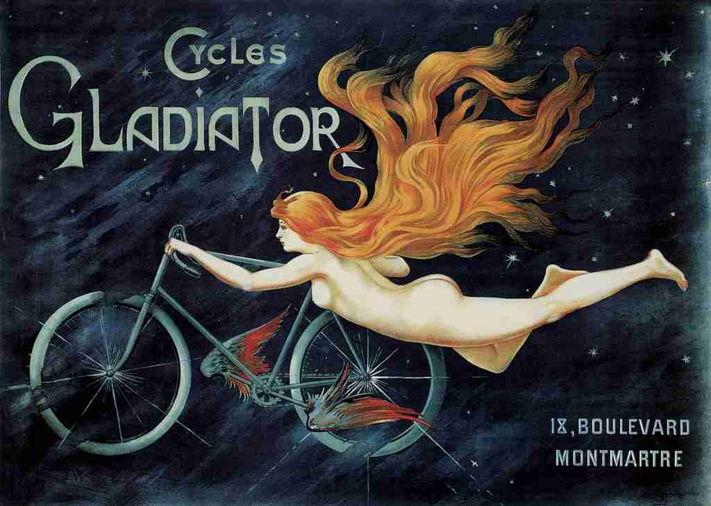 G Massias Litho Cycles Gladiator c1895 A4 Photo Print