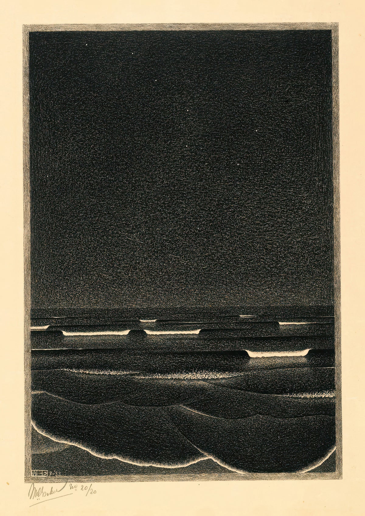 M C Escher fluorescent sea Art A4 Photo Print