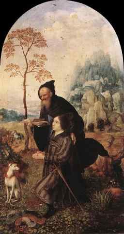 GOSSAERT Jan St Anthony with a Donor A4 Photo Print