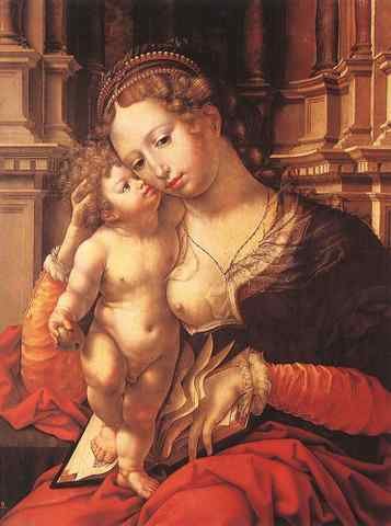 GOSSAERT Jan Virgin and Child A4 Photo Print