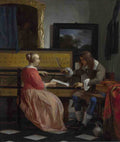Gabriel Metsu A Man and a Woman seated by a Virginal A4 Photo Print