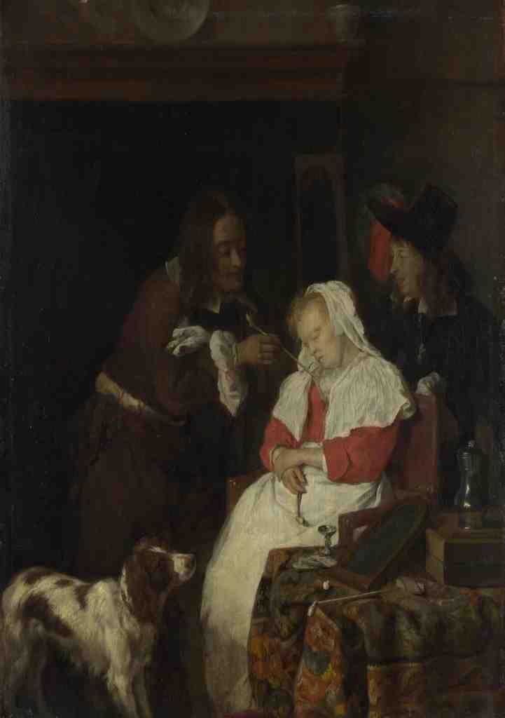 Gabriel Metsu Two Men with a Sleeping Woman A4 Photo Print