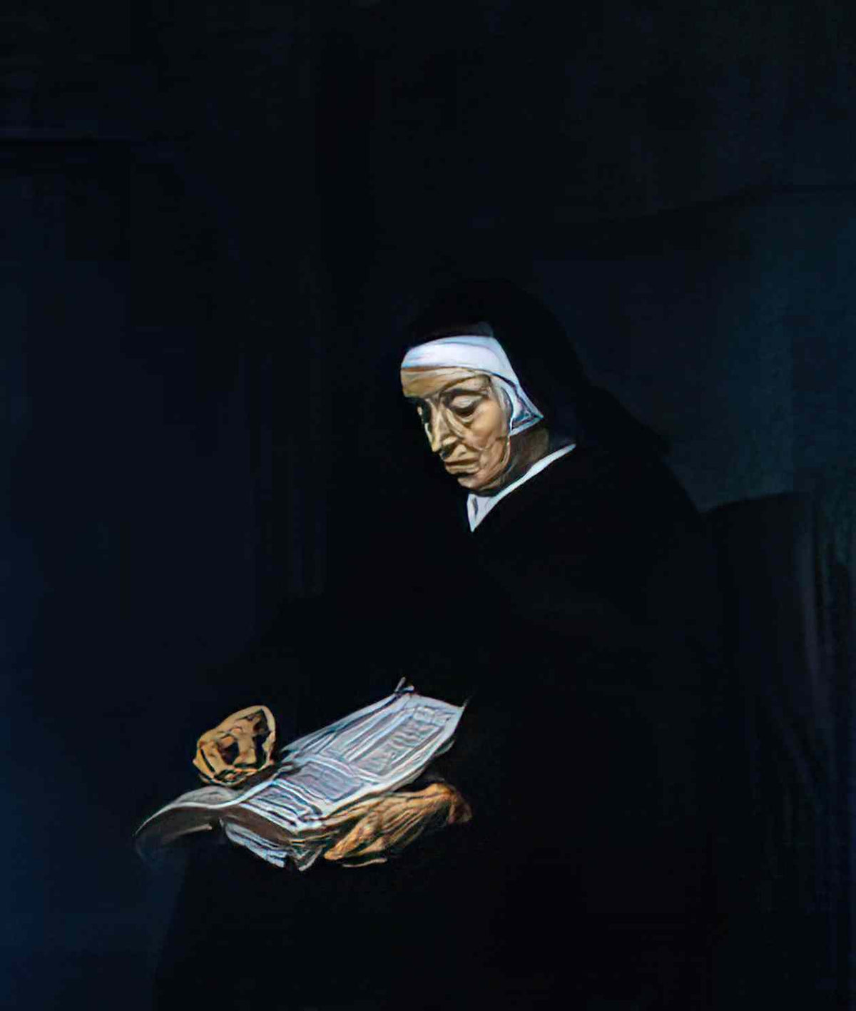 Gabriel Metsu old woman meditating Art A4 Photo Print