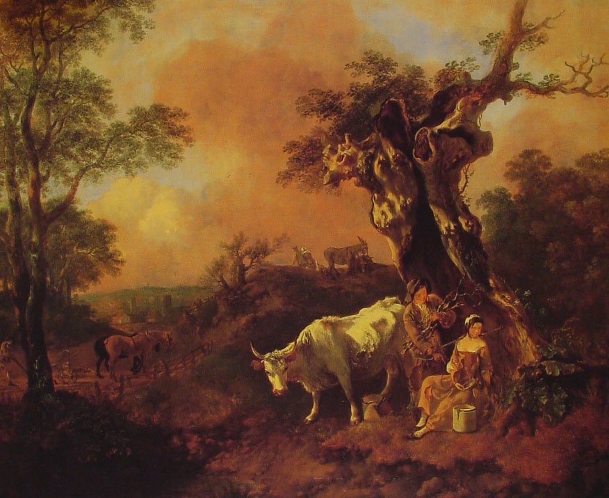 Gainsborough Landscape With A Woodcutter And Milkmaid 1755 Art A4 Photo Print UK