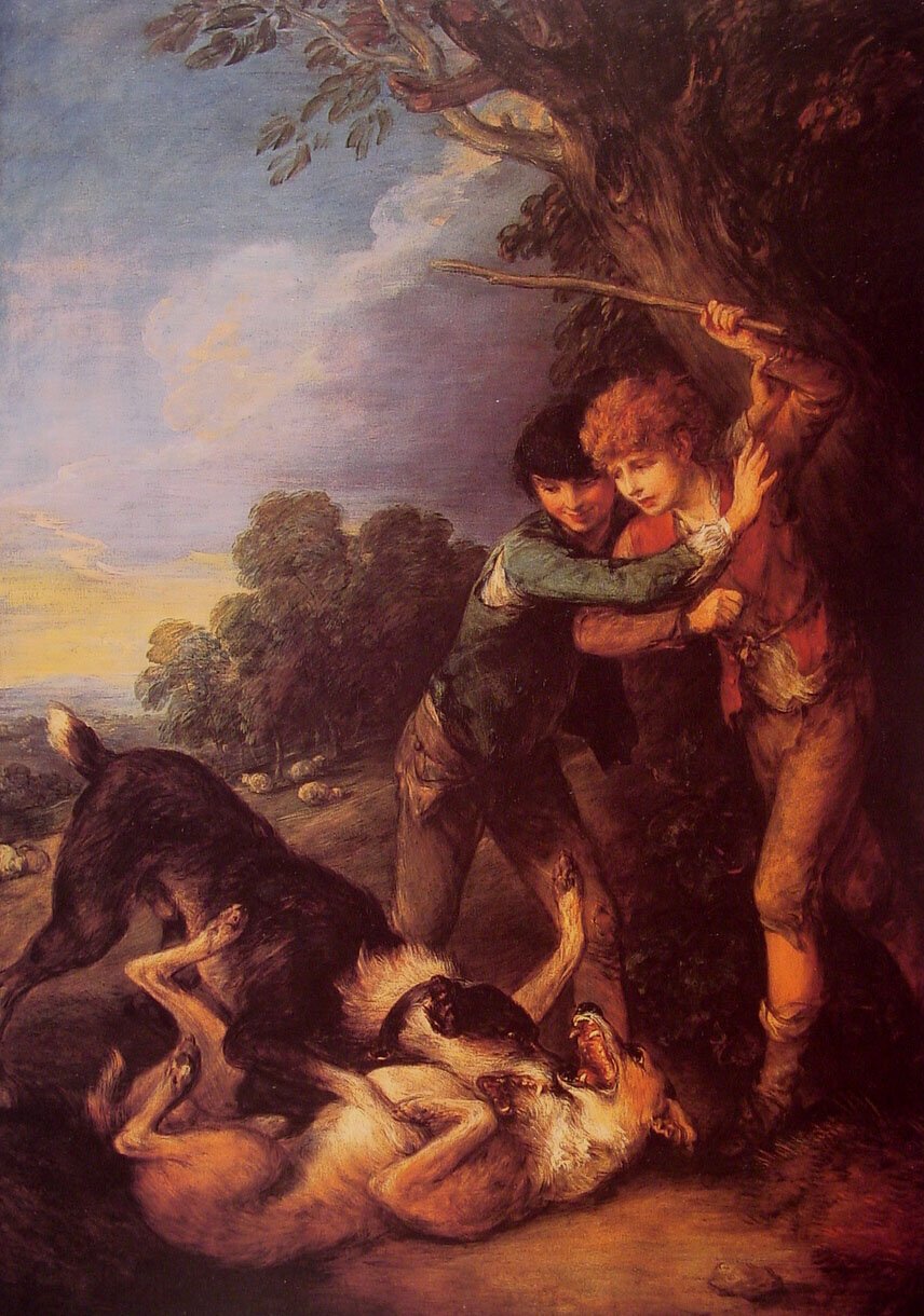 Gainsborough Shepherd Boys With Dogs Fighting 1783 Art A4 Photo Print