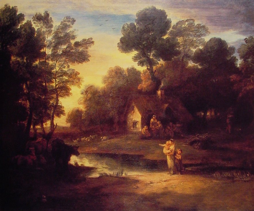 Gainsborough Wooded Landscape With Cattle By A Pool And A C Art A4 Photo Print UK