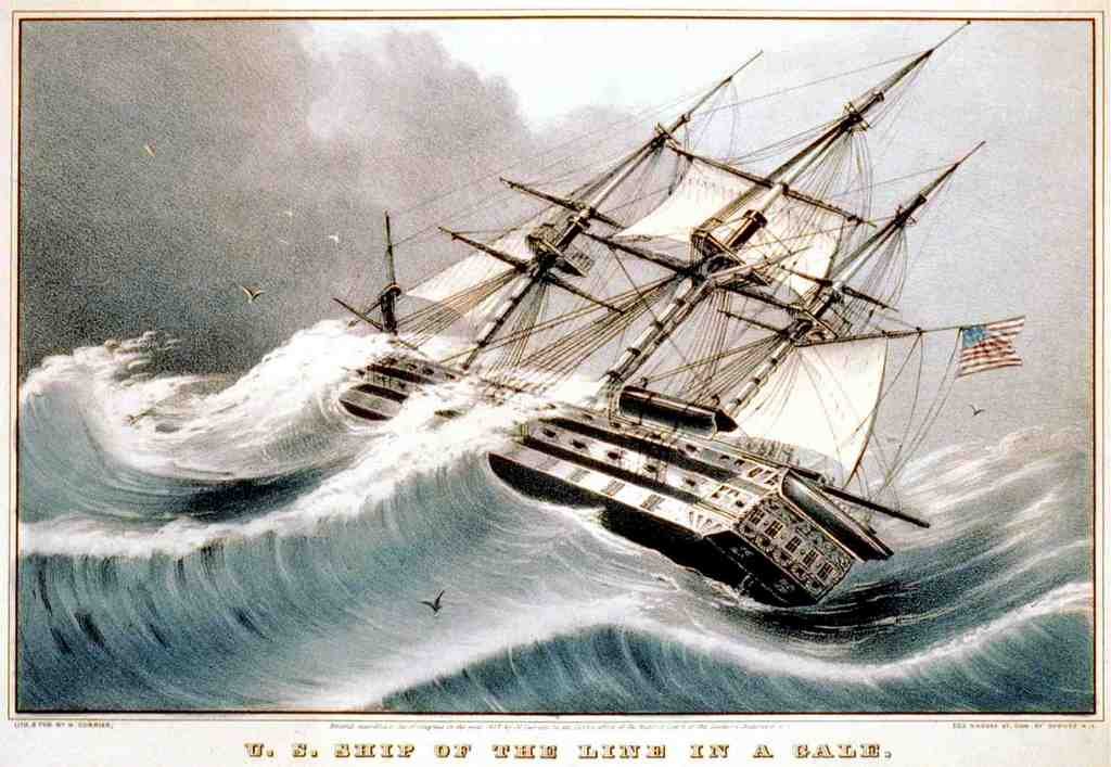 Gale Ship Vintage A4 Photo Print