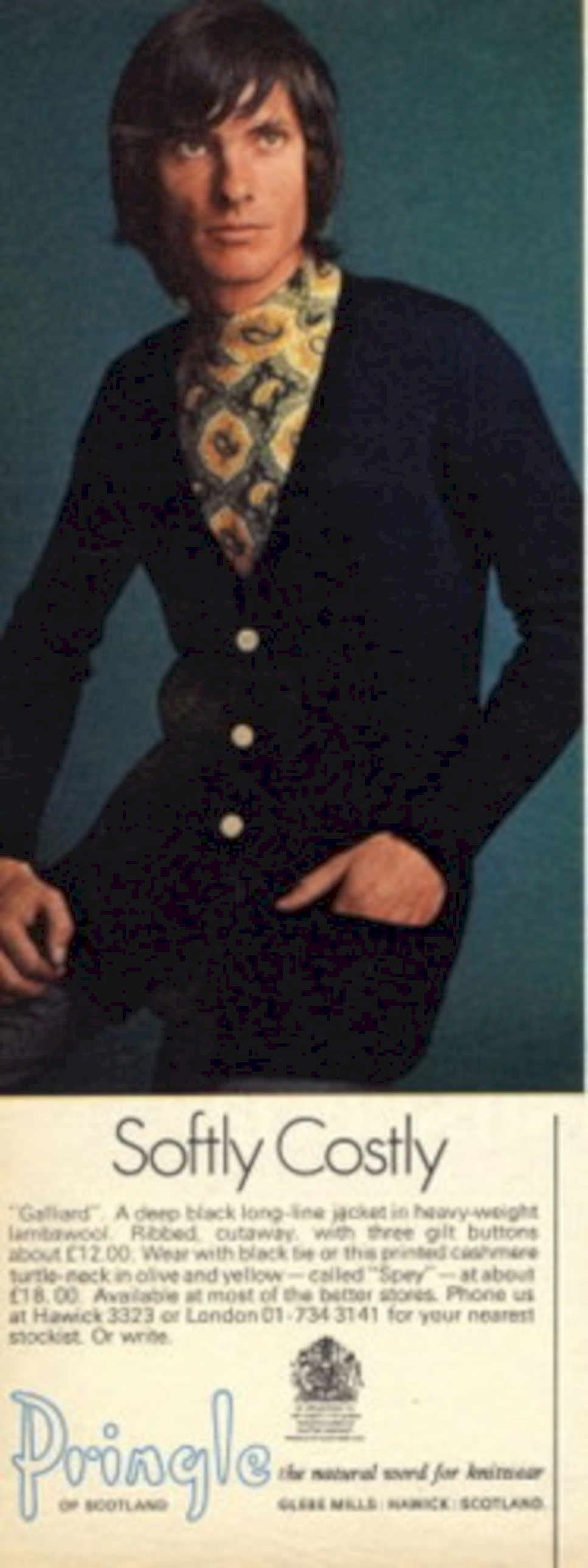 Gallard Pringle Jacket 1970s Vintage Retro Advert