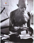 Gandhi Reading Papers 1990s Vintage Retro Advert
