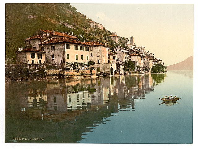 Gandria general view Tessin Vintage A4 Photo Print