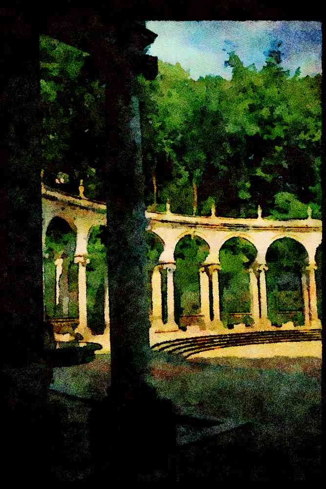 Garden 346004 Colonnade (without Water) Versailles, France A4 Limited Edition Watercolour Print
