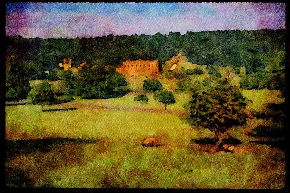Garden 346006 Panoramic View Chatsworth, England A4 Limited Edition Watercolour Print