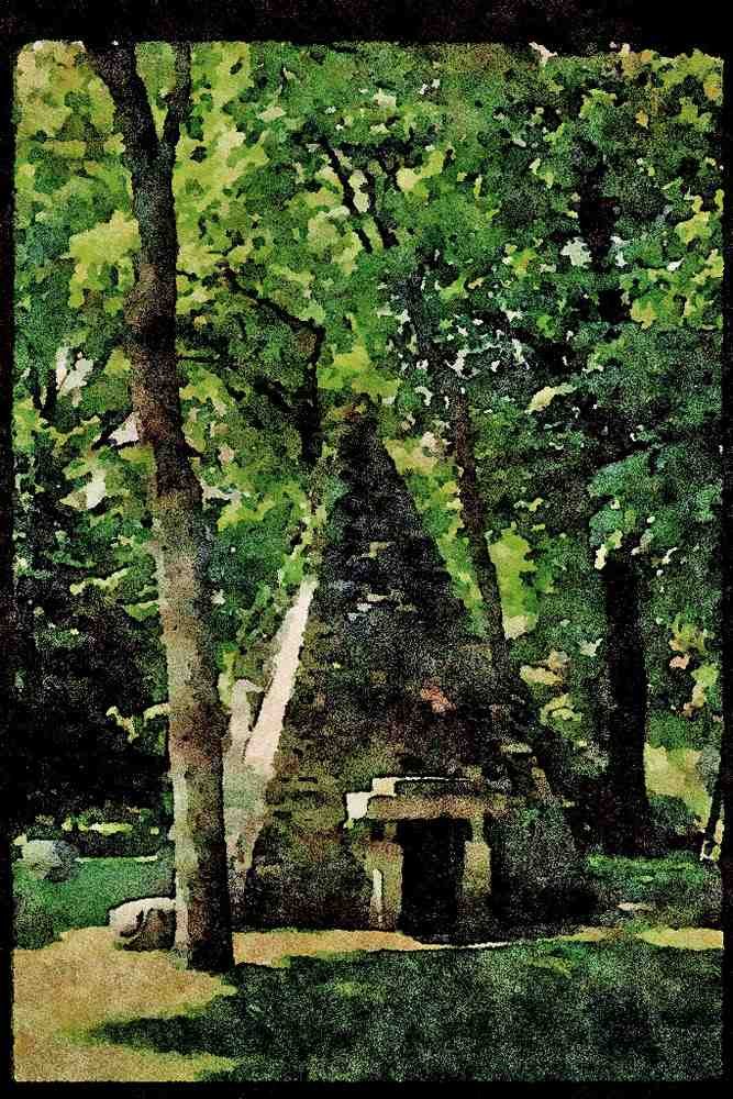 Garden 346011 Pyramid Parc Monceau, France A4 Limited Edition Watercolour Print