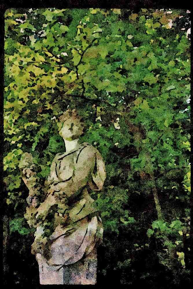 Garden 346032 Statue With Garland Versailles, France A4 Limited Edition Watercolour Print