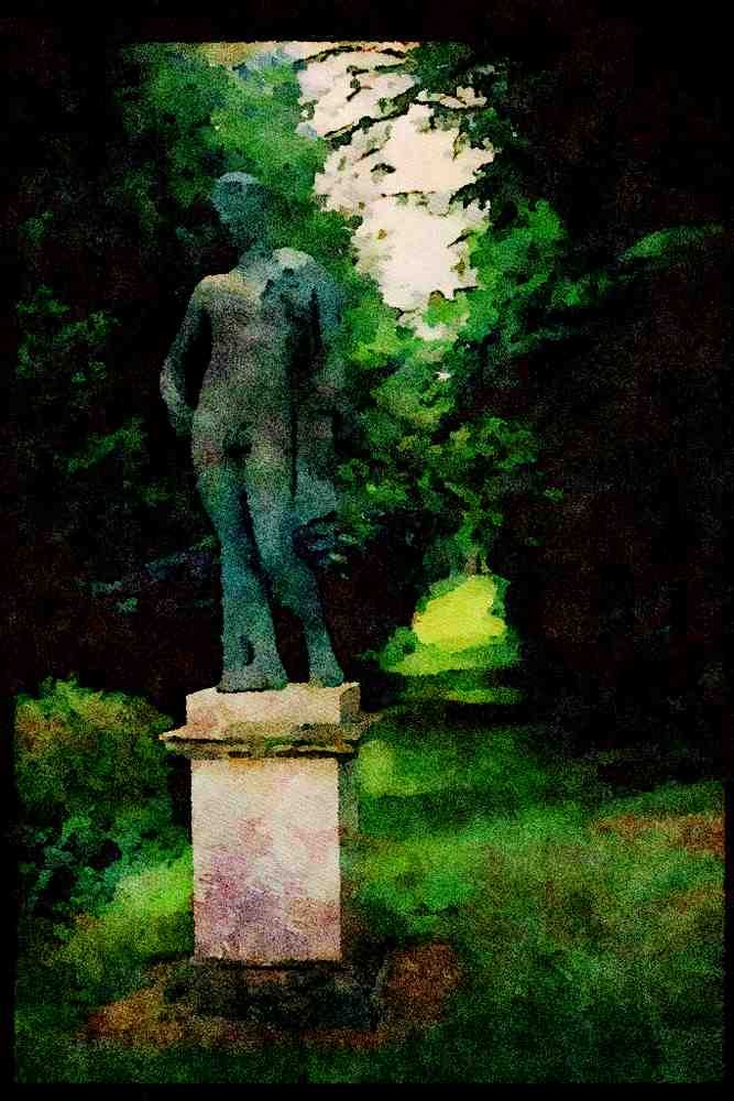 Garden 346047 Apollo Rousham Park, England A4 Limited Edition Watercolour Print