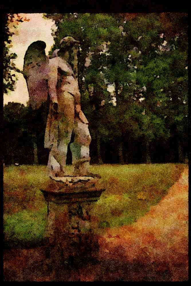 Garden 346054 Winged Figure Boboli Gardens, Italy A4 Limited Edition Watercolour Print