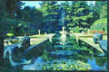 Garden 346059 Wrestlers In Italian Garden Compton Acres, England A4 Limited Edition Watercolour Print