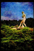 Garden 346085 Statue And Cascade Chatsworth, England A4 Limited Edition Watercolour Print
