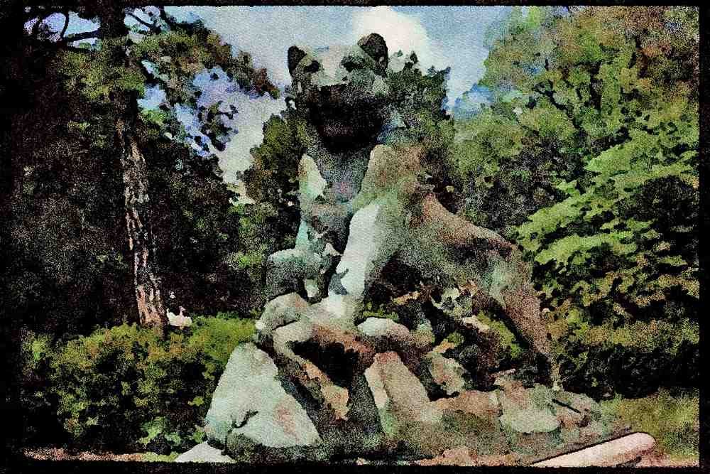 Garden 346098 Lioness Killing Crocodile The Elms, U.S.A. A4 Limited Edition Watercolour Print