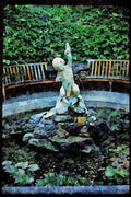 Garden 346099 Child With Fish Compton Acres, England A4 Limited Edition Watercolour Print
