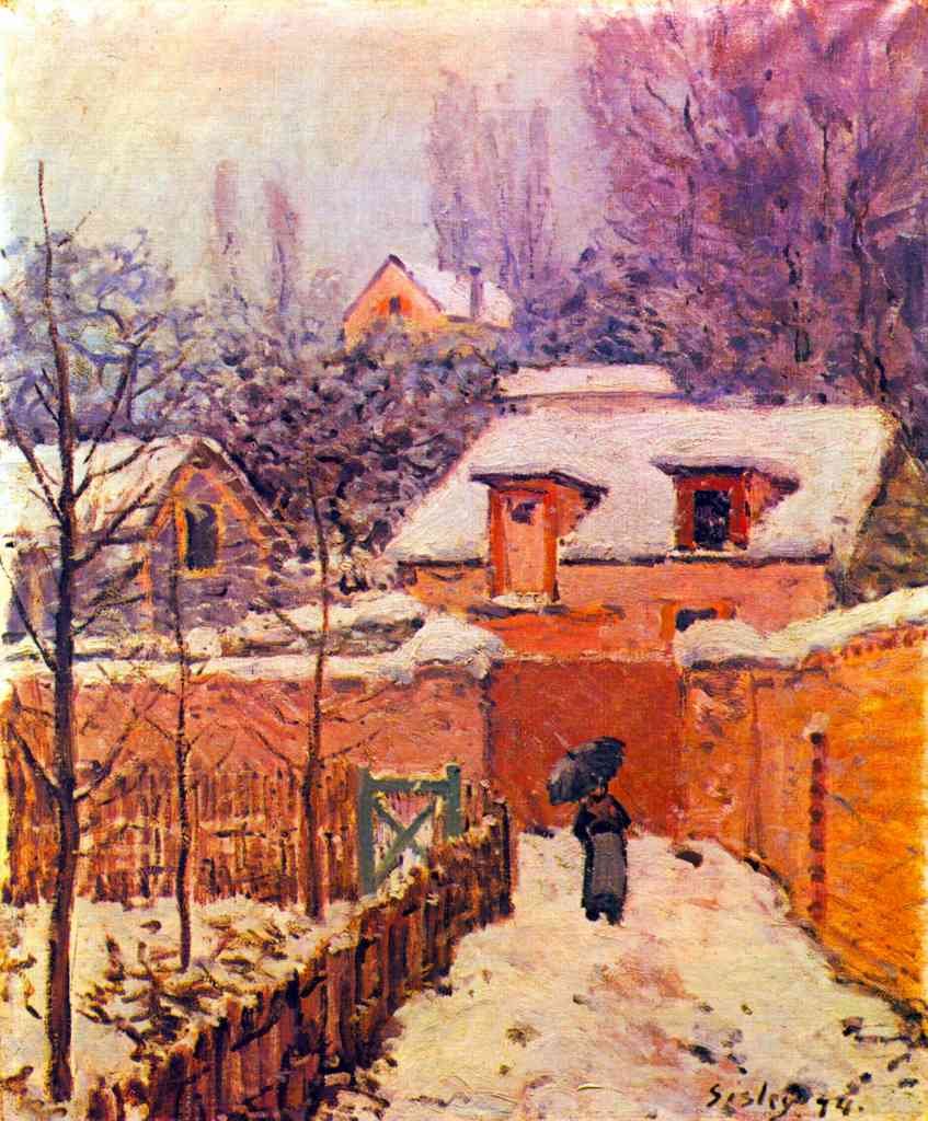 Garden In The Snow Sisley A4 Photo Print
