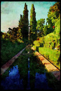Gardens 214006 Generalife, The Alhambra, Granada, Spain A4 Limited Edition Watercolour Print